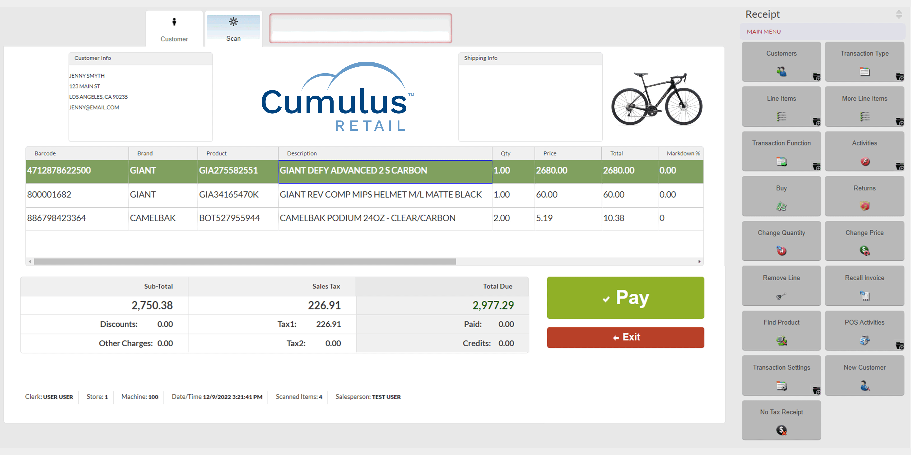 Cumulus Retail Elo Touch Screen