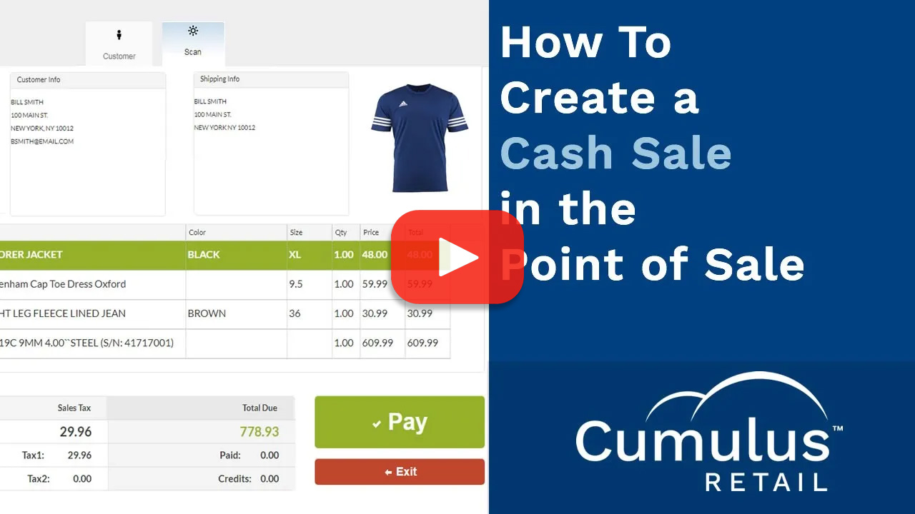 How To Create a Cash Sale with a Customer in the Point of Sale