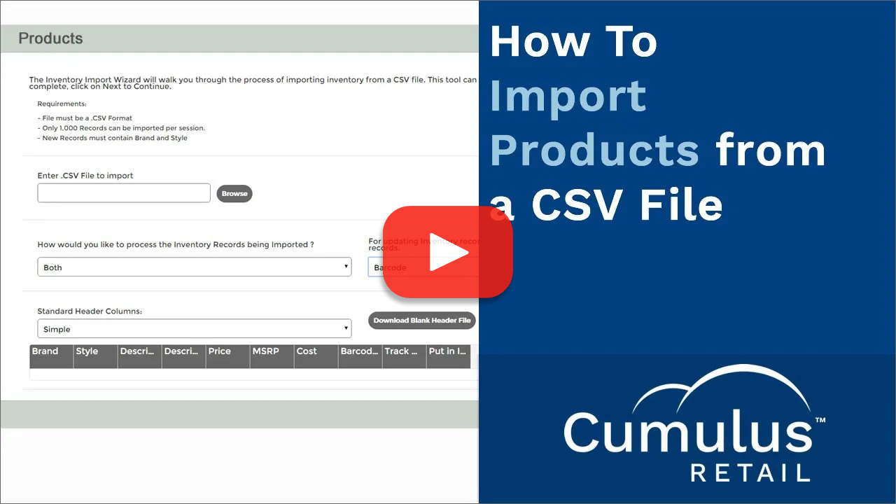 How To Import Products from a CSV File