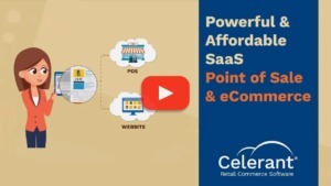 Cartoon depicting SaaS retail solutions that make managing a store simple