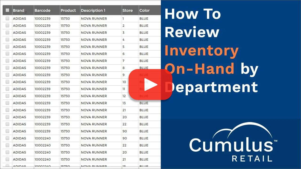 How to Review Inventory On-Hand by Department