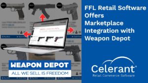 LAptop with Weapon Depot Marketplace website on multiple devices
