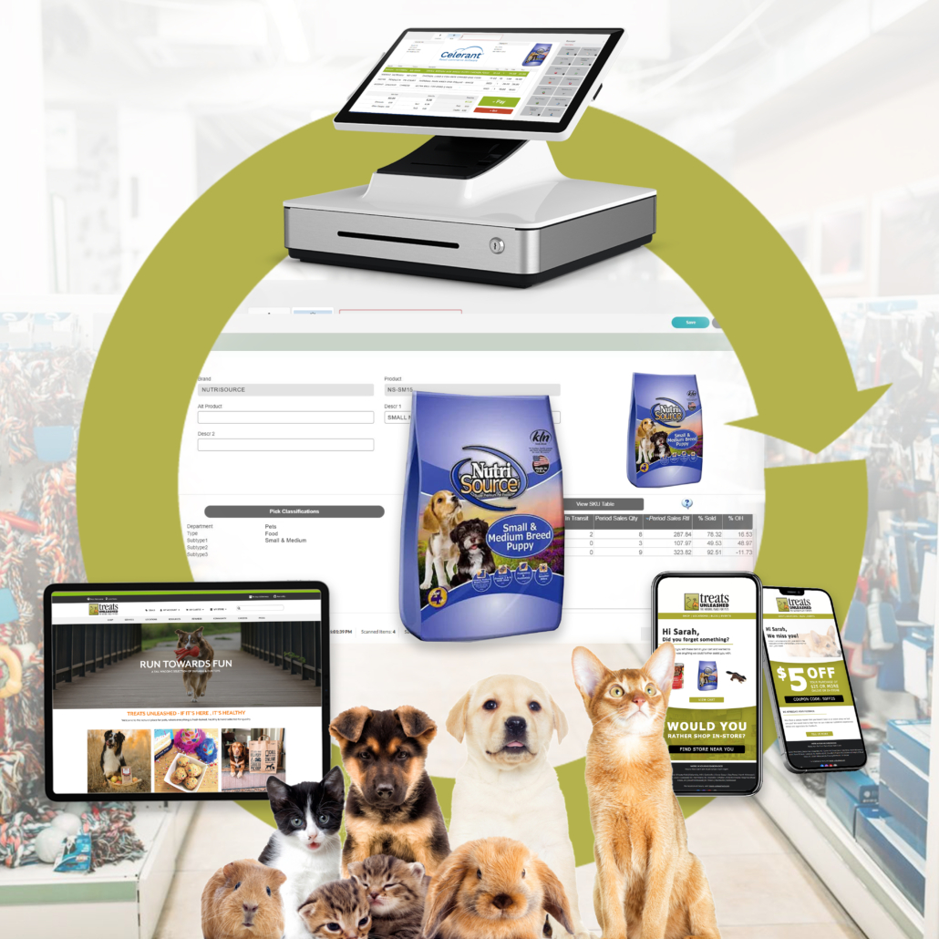 All-in-one retail system for pet shops