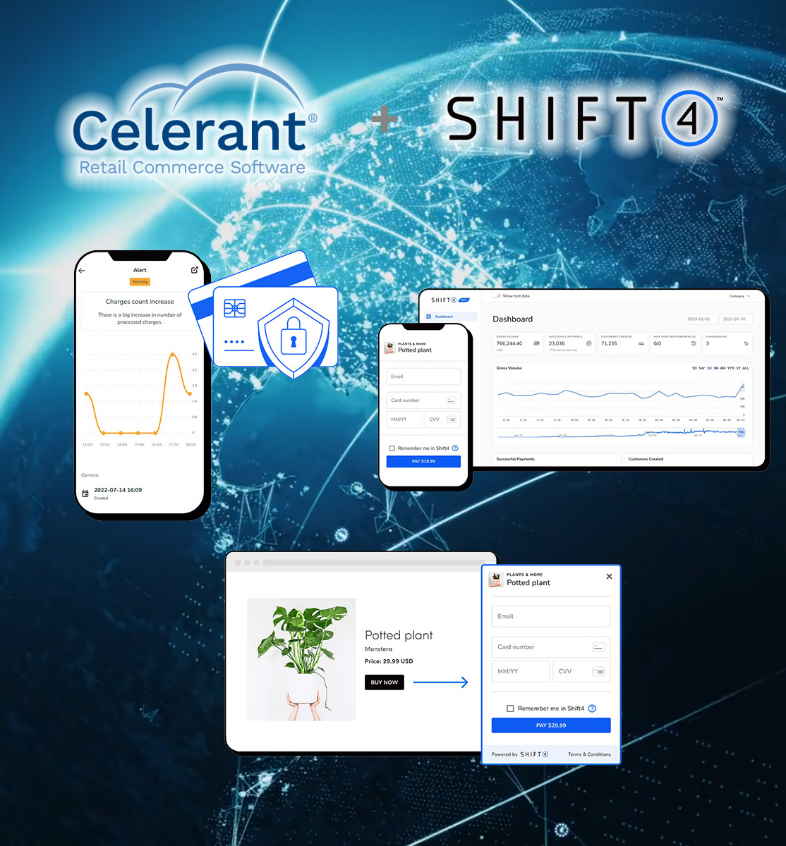 Celerant and Shift4 for payment processing