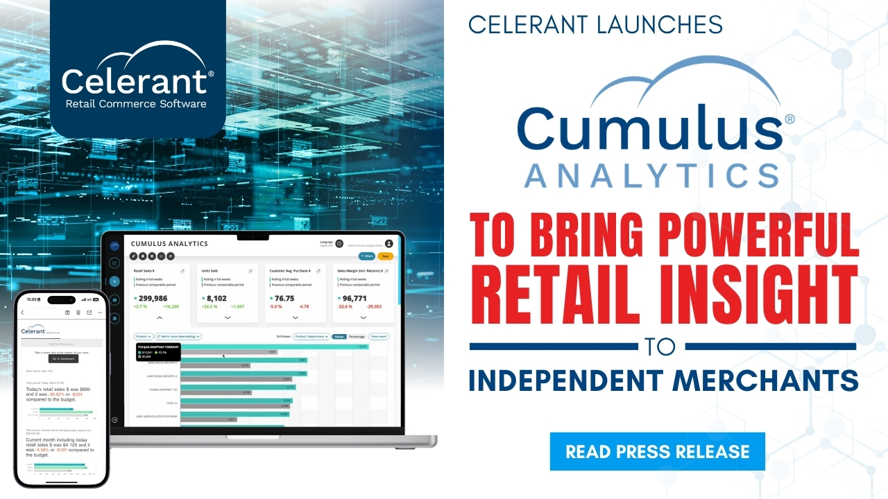 Celerant Launches Cumulus Analytics to Bring Powerful Retail Insights to Independent Merchants