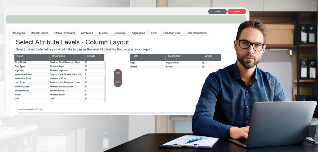 Creating attributes in point of sale Report Designer