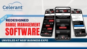 Mobile devices showing the safeside tactical logo for the NSSF expo