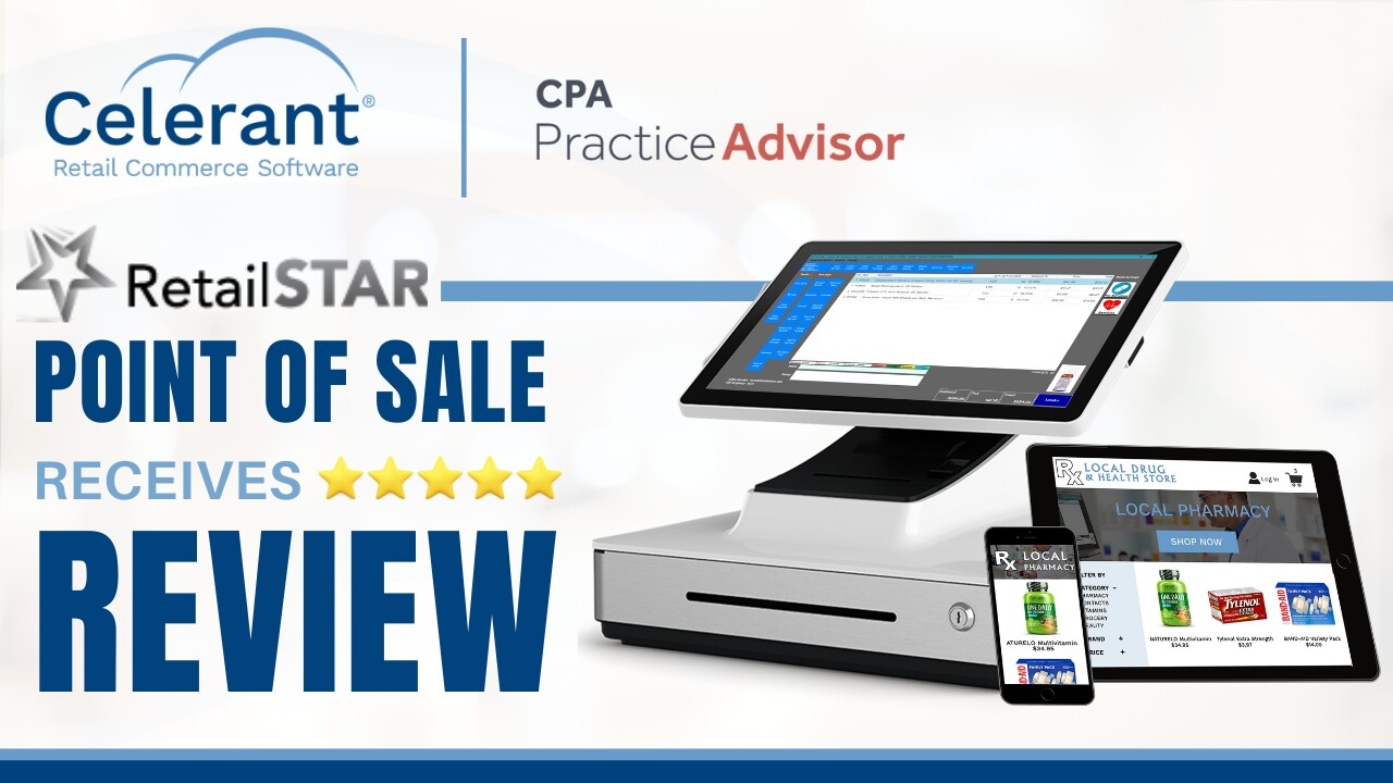 Point of sale screen with 5 stars from CPA Practice Advisor