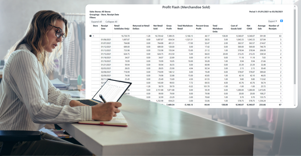Sample POS reports in Report Designer