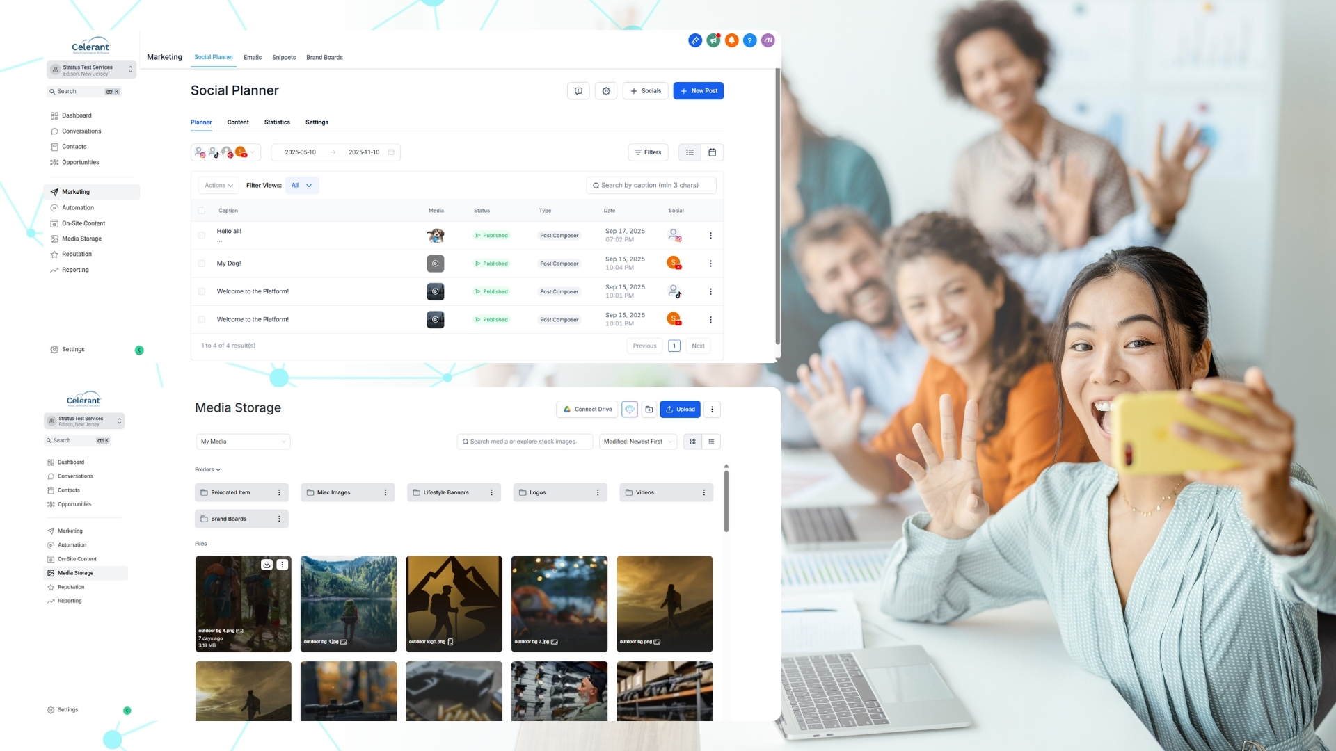 Social Marketing and Media Storage Customer Engagement Suite